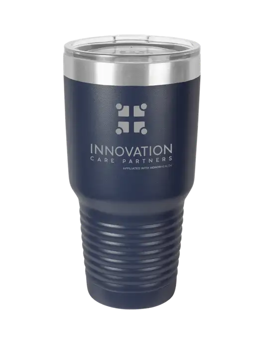 Polar Camel 30 oz Powder Coated Navy Vacuum Insulated Tumbler w/Innovation Care Partners Logo