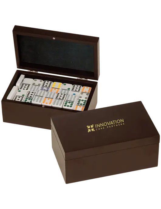 Rosewood Double Twelves 91 Piece Dominos Set w/Innovation Care Partners Logo
