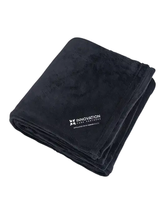 Mountain Lodge Black Blanket w/Innovation Care Partners Logo