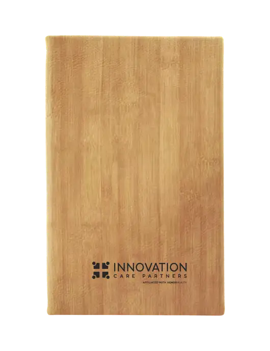 Bamboo Leatherette 5.25 x 8.25 Journal w/Innovation Care Partners Logo