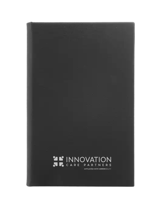 Black Leatherette 5.25 x 8.25 Journal w/Innovation Care Partners Logo