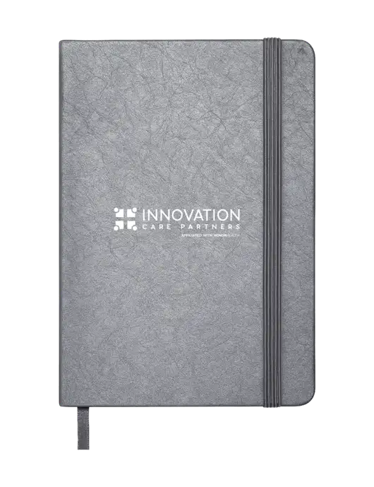Granite Dark Grey Hardcover Journal, 5.62 X  8.37 w/Innovation Care Partners Logo