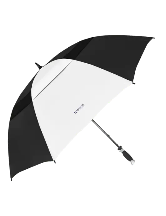 Black/White Vented Typhoon Tamer Golf Umbrella w/Innovation Care Partners Logo