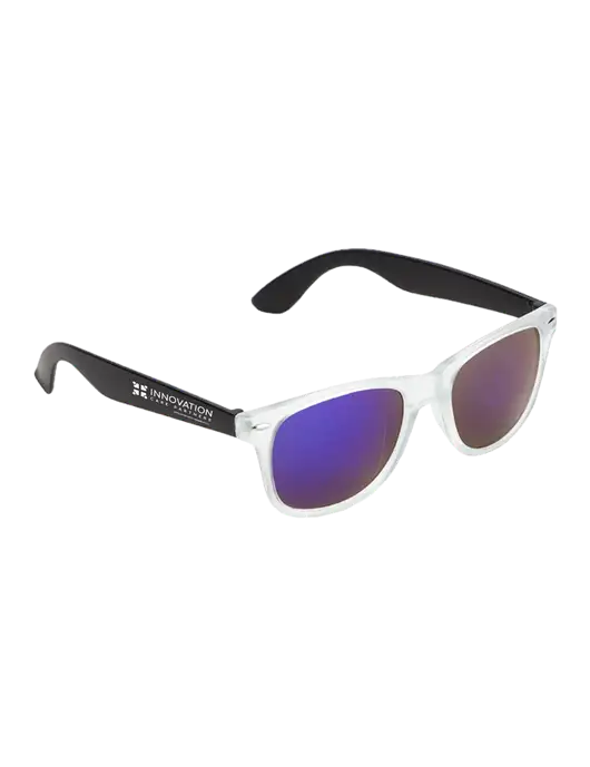 Key West Black Mirrored Sunglasses w/Innovation Care Partners Logo
