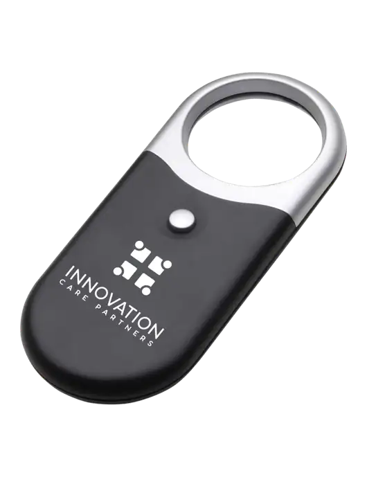 Compact Black Magnifier Light w/Innovation Care Partners Logo