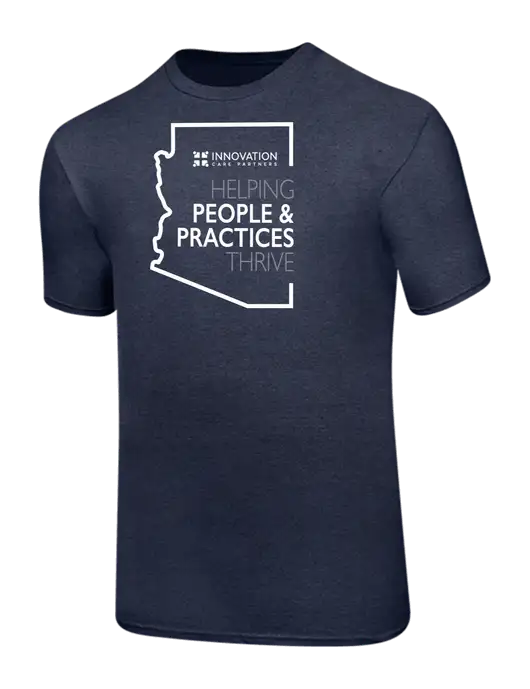 Ring Spun Heather Navy 4.5 oz T-Shirt w/Helping People & Practices Logo